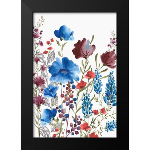 Willowherb I  Black Modern Wood Framed Art Print by Watts, Eva