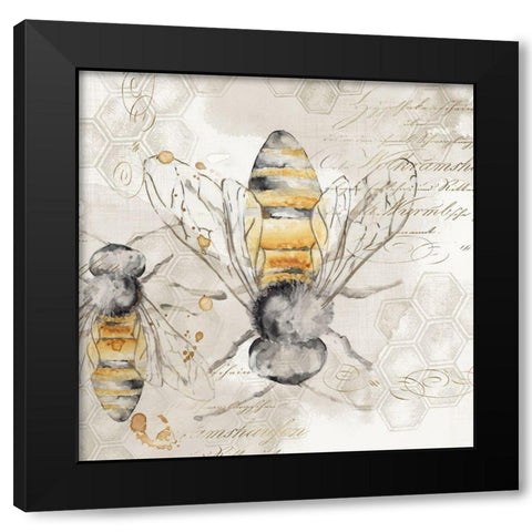 Queen Bee I  Black Modern Wood Framed Art Print by Watts, Eva