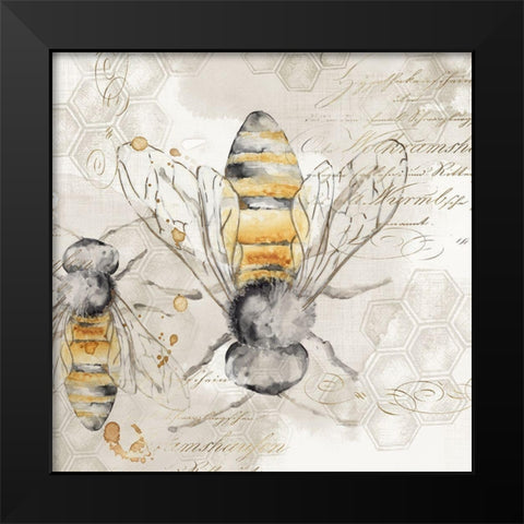 Queen Bee I  Black Modern Wood Framed Art Print by Watts, Eva