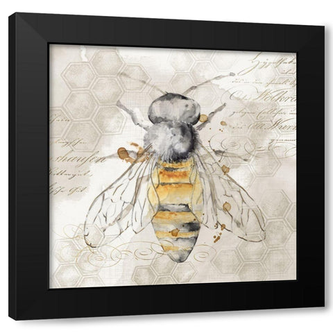 Queen Bee II  Black Modern Wood Framed Art Print by Watts, Eva