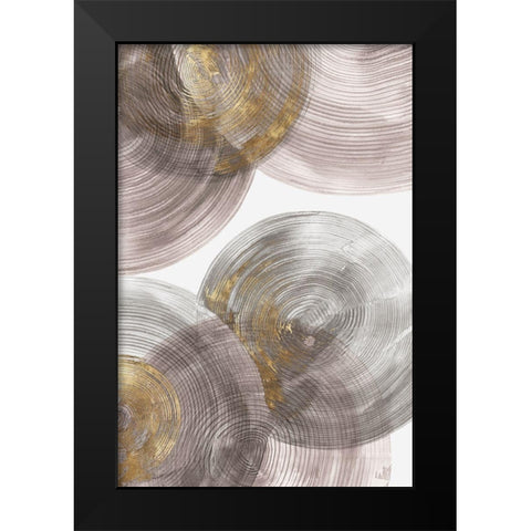 Spiral Rings I  Black Modern Wood Framed Art Print by Watts, Eva