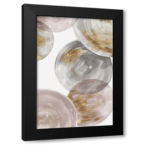 Spiral Rings III  Black Modern Wood Framed Art Print by Watts, Eva