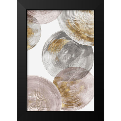 Spiral Rings III  Black Modern Wood Framed Art Print by Watts, Eva