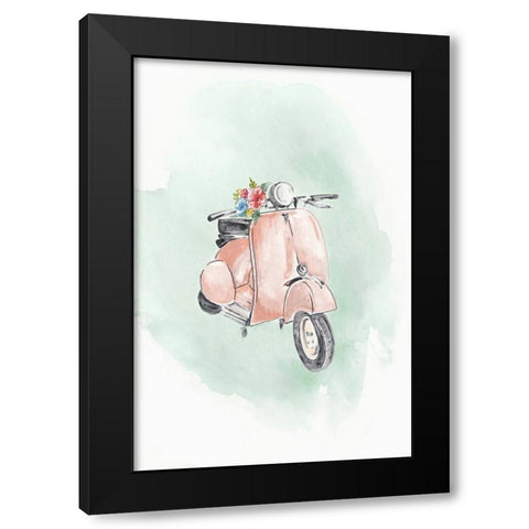 Coral Bike Black Modern Wood Framed Art Print with Double Matting by Watts, Eva