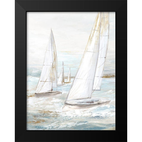 Windswept Sails II Black Modern Wood Framed Art Print by Watts, Eva