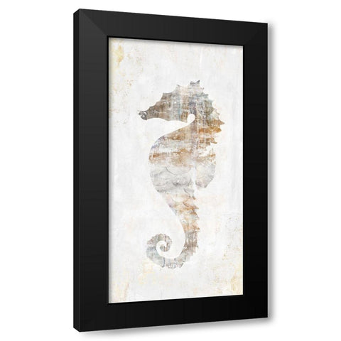 Rustic Seahorse Black Modern Wood Framed Art Print with Double Matting by Watts, Eva