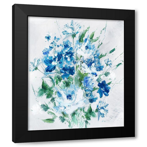 Fresh Blue Black Modern Wood Framed Art Print with Double Matting by Watts, Eva