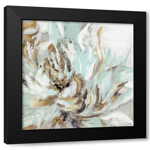 Touch of Teal I  Black Modern Wood Framed Art Print by Watts, Eva