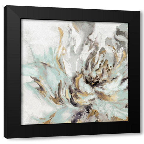 Touch of Teal II Black Modern Wood Framed Art Print by Watts, Eva