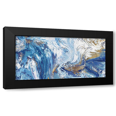 Evening Blue Tide  Black Modern Wood Framed Art Print with Double Matting by Watts, Eva