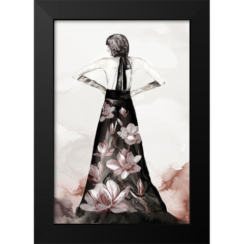 Blossomy Fashion II Black Modern Wood Framed Art Print by Watts, Eva