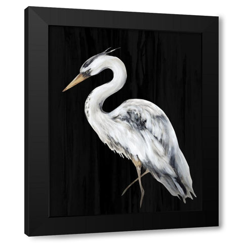 River Heron II Black Modern Wood Framed Art Print with Double Matting by Watts, Eva
