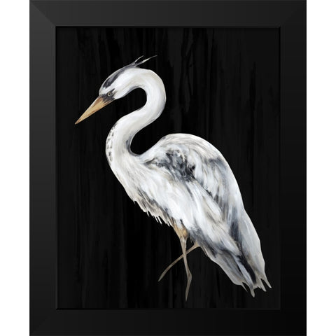 River Heron II Black Modern Wood Framed Art Print by Watts, Eva