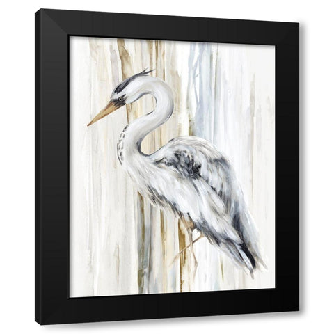 River Heron II Black Modern Wood Framed Art Print with Double Matting by Watts, Eva
