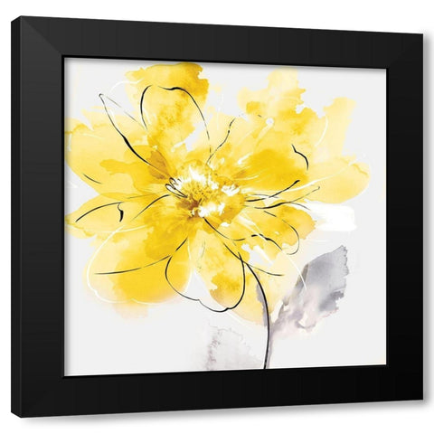 Tender Love II Yellow Version Black Modern Wood Framed Art Print with Double Matting by Watts, Eva