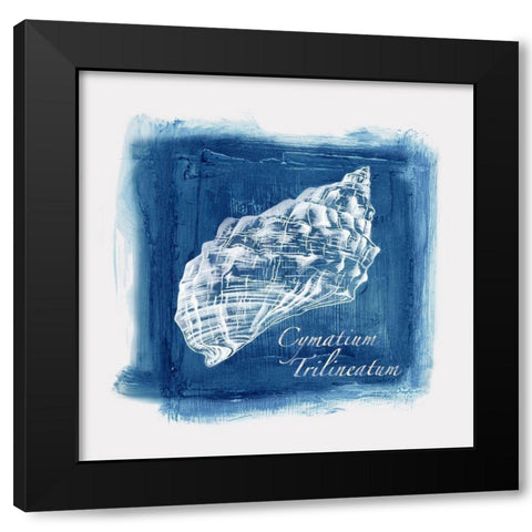 Calm Blue Ocean I  Black Modern Wood Framed Art Print with Double Matting by Watts, Eva