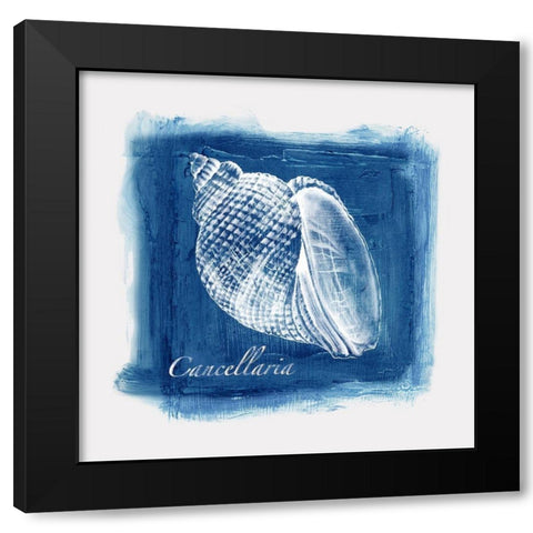 Calm Blue Ocean III Black Modern Wood Framed Art Print with Double Matting by Watts, Eva