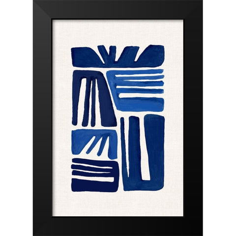 Indigo Form I Black Modern Wood Framed Art Print by Watts, Eva