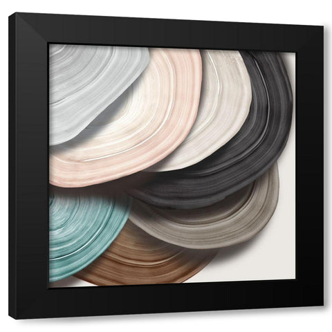 Disks I Black Modern Wood Framed Art Print by Watts, Eva