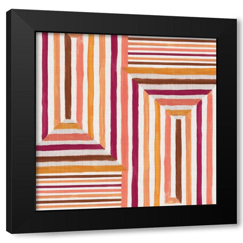 Mayan Labyrinth I   Black Modern Wood Framed Art Print by Watts, Eva