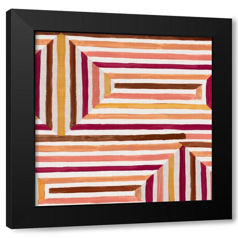 Mayan Labyrinth II Black Modern Wood Framed Art Print with Double Matting by Watts, Eva