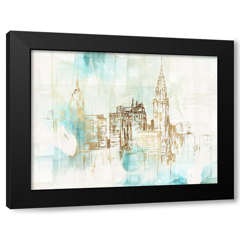 Woven New York City  Black Modern Wood Framed Art Print with Double Matting by Watts, Eva