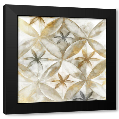 Neutral Rustic Tile Black Modern Wood Framed Art Print with Double Matting by Watts, Eva
