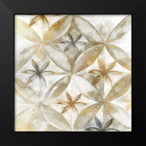 Neutral Rustic Tile Black Modern Wood Framed Art Print by Watts, Eva