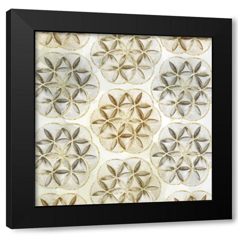 Repeat Pattern II Black Modern Wood Framed Art Print with Double Matting by Watts, Eva