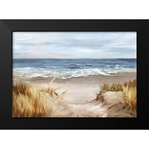 Untouched Beach  Black Modern Wood Framed Art Print by Watts, Eva