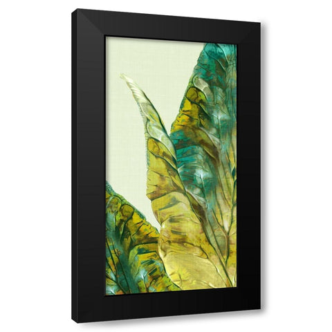 Tropical Green Leaves I  Black Modern Wood Framed Art Print with Double Matting by Watts, Eva