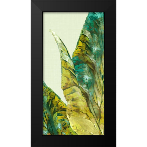 Tropical Green Leaves I  Black Modern Wood Framed Art Print by Watts, Eva