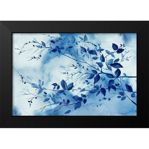 Indigo Branches  Black Modern Wood Framed Art Print by Watts, Eva