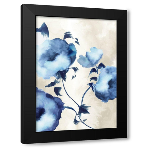 Silky Floral I  Black Modern Wood Framed Art Print with Double Matting by Watts, Eva