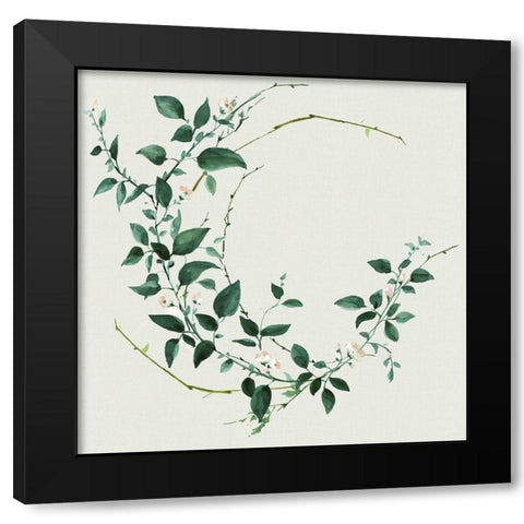 Delicate Vine  Black Modern Wood Framed Art Print with Double Matting by Watts, Eva