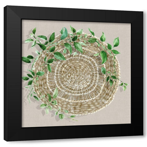 Wicker Vine II Black Modern Wood Framed Art Print with Double Matting by Watts, Eva