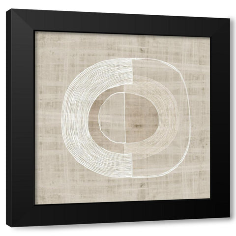 Organic Weave III Black Modern Wood Framed Art Print with Double Matting by Watts, Eva