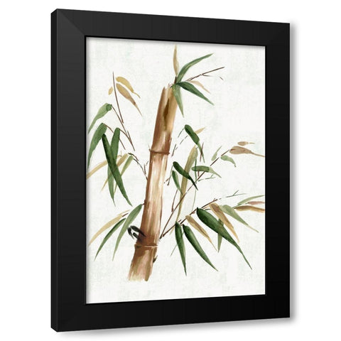 Green Bamboo II Black Modern Wood Framed Art Print with Double Matting by Watts, Eva