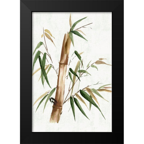 Green Bamboo II Black Modern Wood Framed Art Print by Watts, Eva