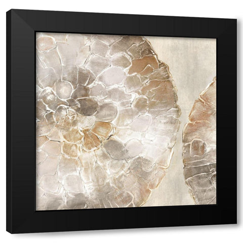 Golden Medallions I  Black Modern Wood Framed Art Print with Double Matting by Watts, Eva