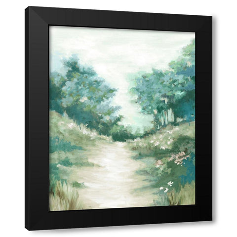 Peaceful Path Blue Version Black Modern Wood Framed Art Print by Watts, Eva