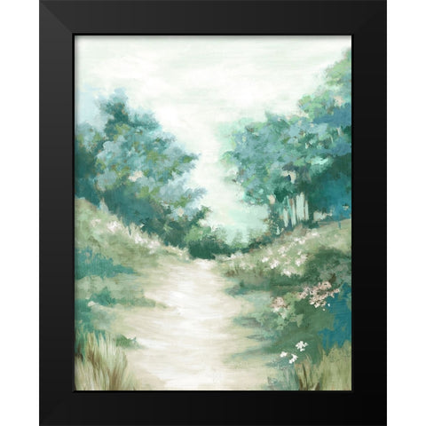 Peaceful Path Blue Version Black Modern Wood Framed Art Print by Watts, Eva