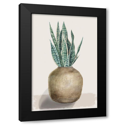 Snake Plant Black Modern Wood Framed Art Print by Watts, Eva