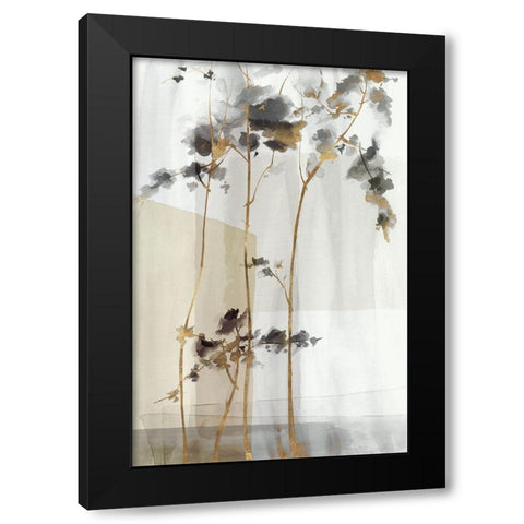 Golden Zen I Black Modern Wood Framed Art Print with Double Matting by Watts, Eva