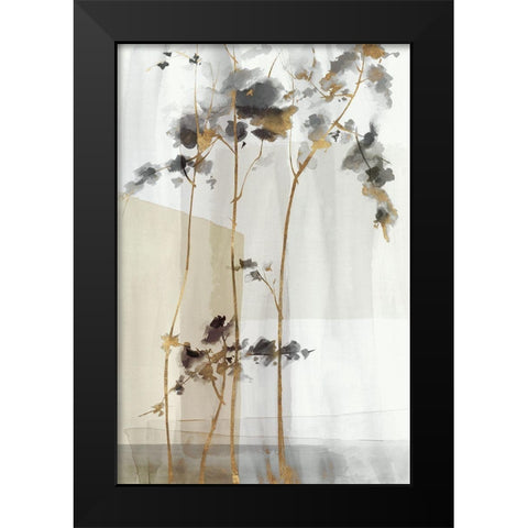 Golden Zen I Black Modern Wood Framed Art Print by Watts, Eva