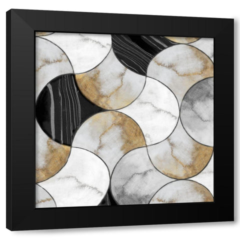 Lux Tiles  Black Modern Wood Framed Art Print with Double Matting by Watts, Eva