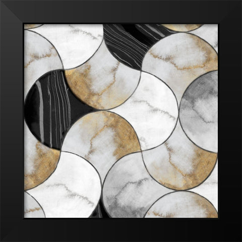 Lux Tiles  Black Modern Wood Framed Art Print by Watts, Eva