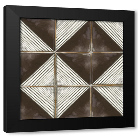 Square Tiles I  Black Modern Wood Framed Art Print by Watts, Eva