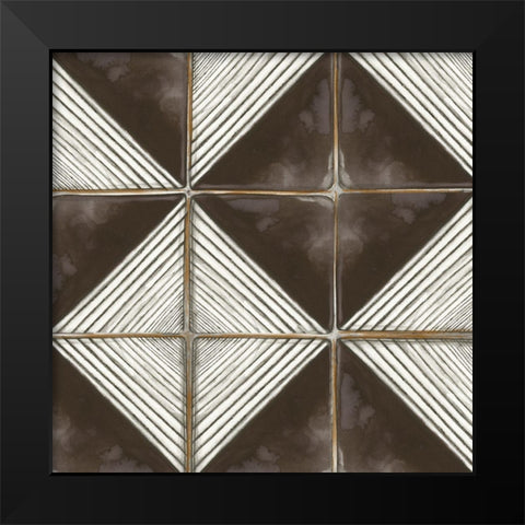 Square Tiles I  Black Modern Wood Framed Art Print by Watts, Eva