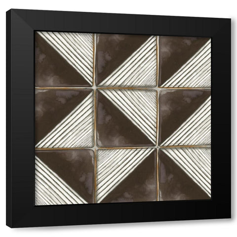 Square Tiles II  Black Modern Wood Framed Art Print by Watts, Eva
